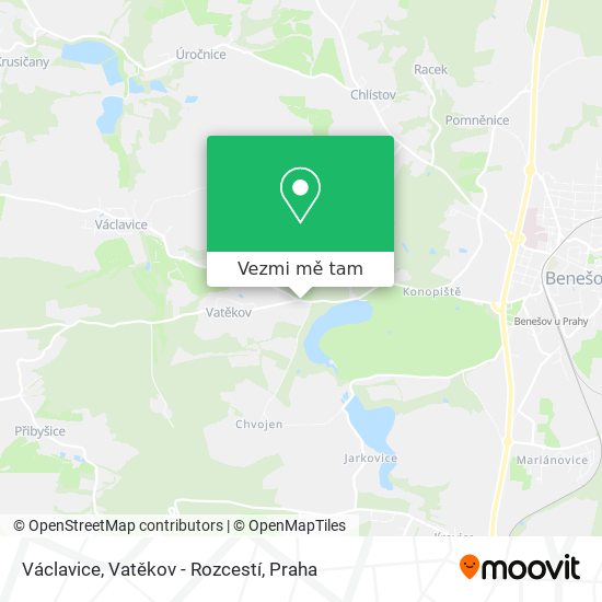 Václavice, Vatěkov - Rozcestí mapa