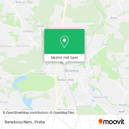 Benešov,u Nem. mapa