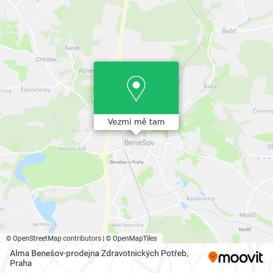 Alma Benešov-prodejna Zdravotnických Potřeb mapa