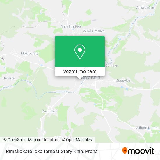 Římskokatolická farnost Starý Knín mapa