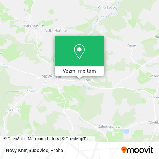 Nový Knín,Sudovice mapa