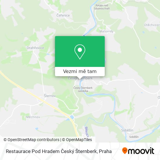 Restaurace Pod Hradem Český Šternberk mapa