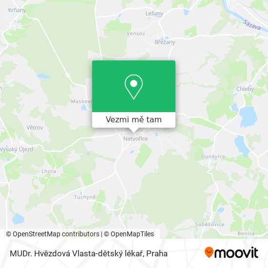 MUDr. Hvězdová Vlasta-dětský lékař mapa