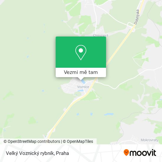 Velký Voznický rybník mapa