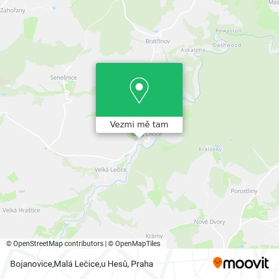 Bojanovice,Malá Lečice,u Hesů mapa