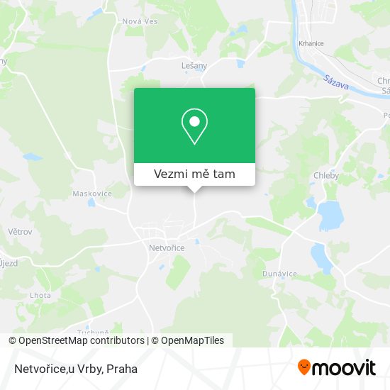 Netvořice,u Vrby mapa