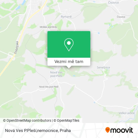 Nová Ves P.Pleší,nemocnice mapa