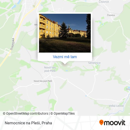 Nemocnice na Pleši mapa