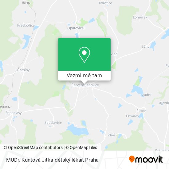 MUDr. Kuntová Jitka-dětský lékař mapa