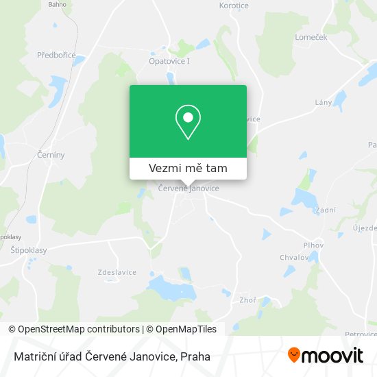 Matriční úřad Červené Janovice mapa