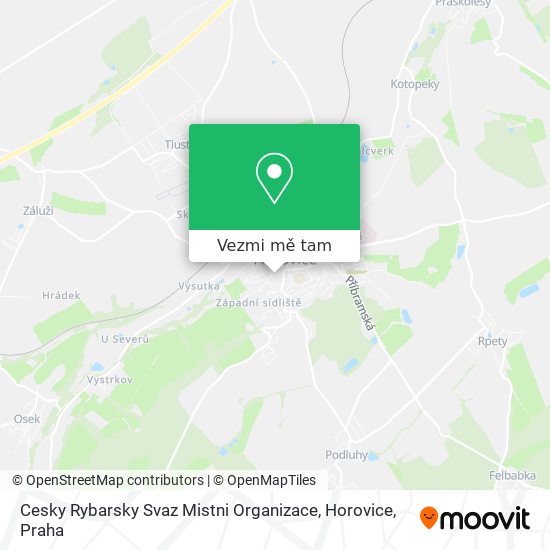 Cesky Rybarsky Svaz Mistni Organizace, Horovice mapa