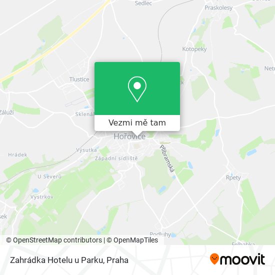 Zahrádka Hotelu u Parku mapa