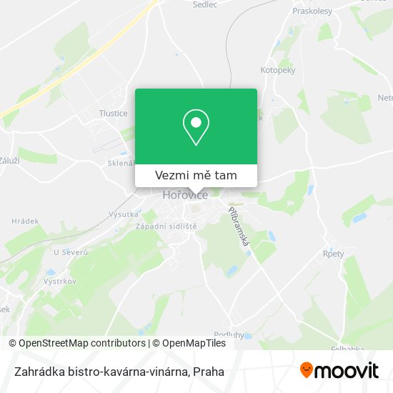 Zahrádka bistro-kavárna-vinárna mapa