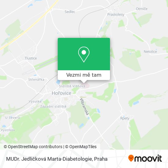 MUDr. Jedličková Marta-Diabetologie mapa