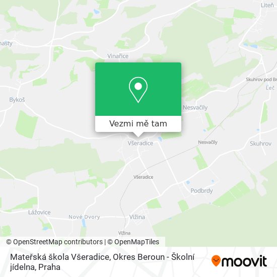Mateřská škola Všeradice, Okres Beroun - Školní jídelna mapa