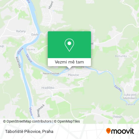 Tábořiště Pikovice mapa