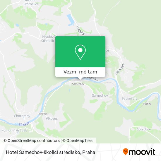 Hotel Samechov-školicí středisko mapa