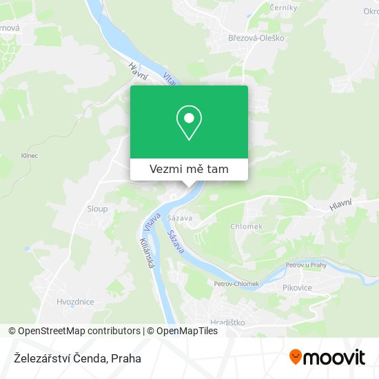 Železářství Čenda mapa