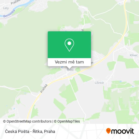 Česká Pošta - Řitka mapa