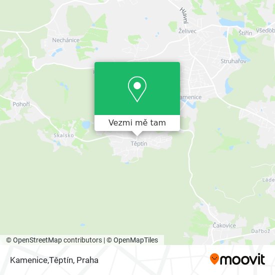 Kamenice,Těptín mapa