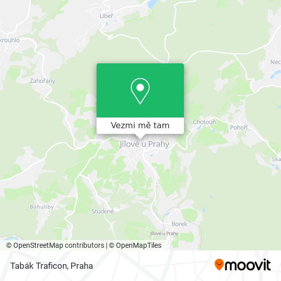 Tabák Traficon mapa