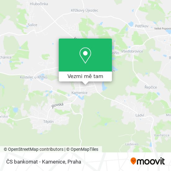 ČS bankomat - Kamenice mapa
