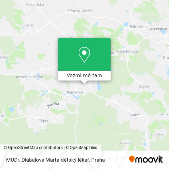 MUDr. Dlabalová Marta-dětský lékař mapa