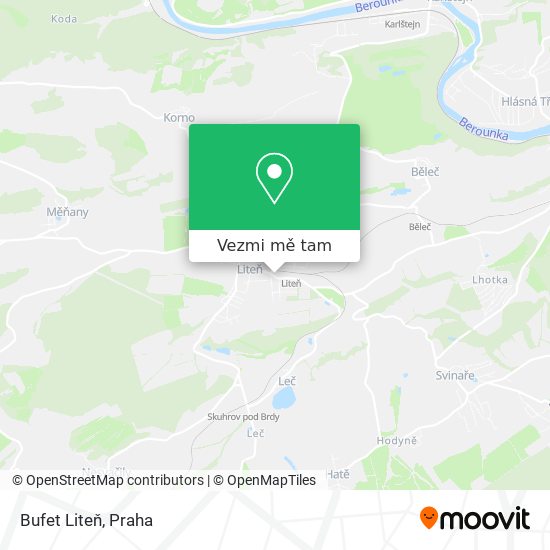 Bufet Liteň mapa