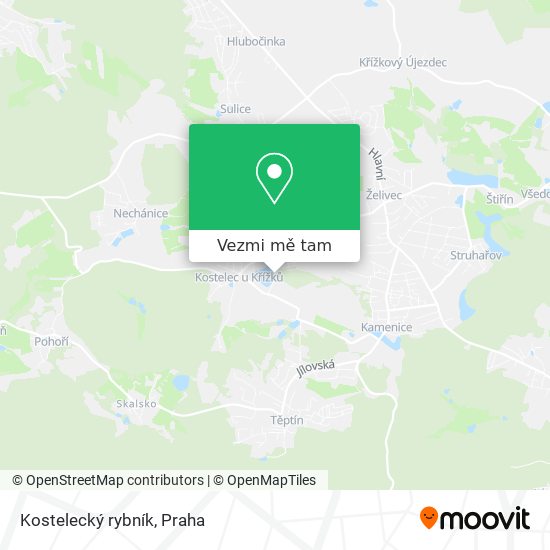 Kostelecký rybník mapa