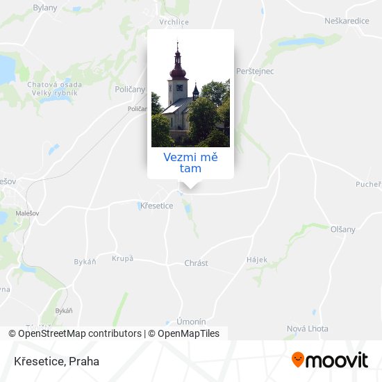 Křesetice mapa