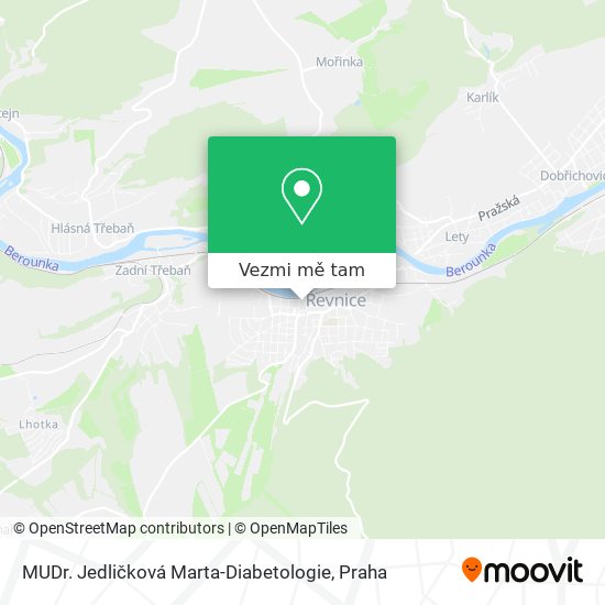 MUDr. Jedličková Marta-Diabetologie mapa