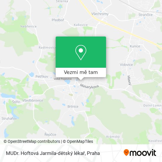 MUDr. Hoftová Jarmila-dětský lékař mapa