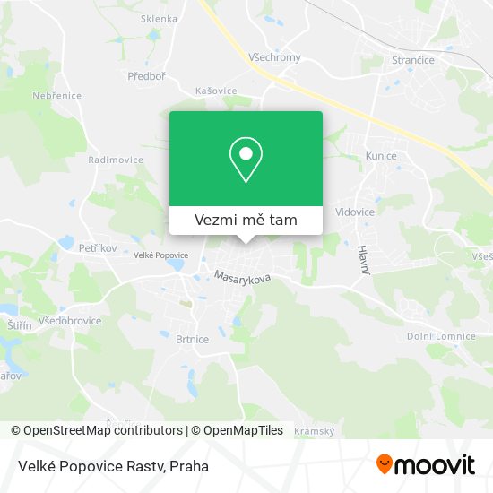 Velké Popovice Rastv mapa