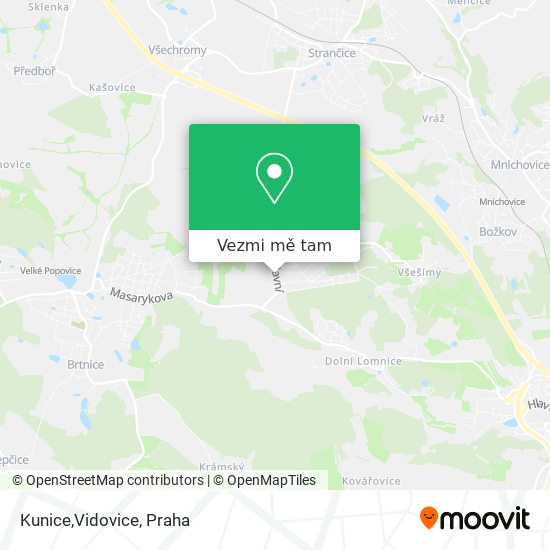 Kunice,Vidovice mapa