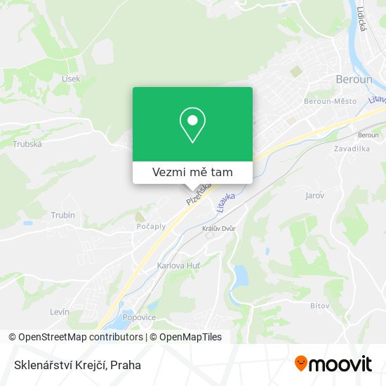 Sklenářství Krejčí mapa