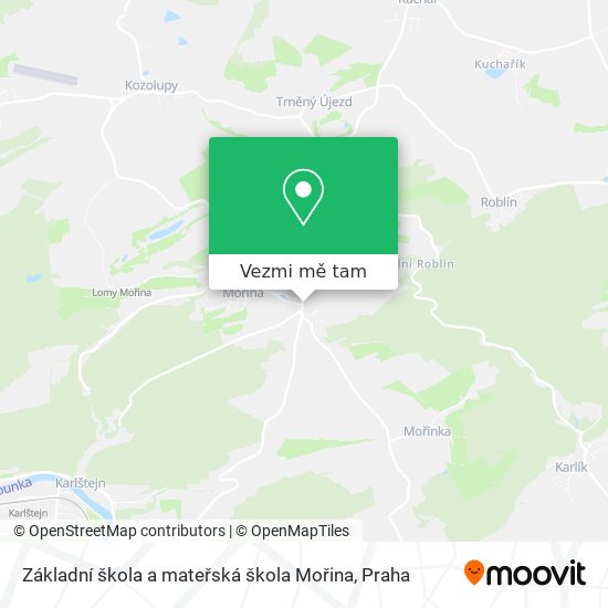 Základní škola a mateřská škola Mořina mapa