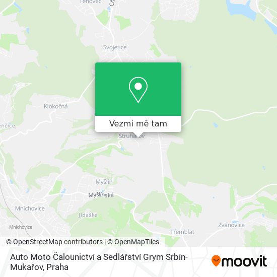Auto Moto Čalounictví a Sedlářství Grym Srbín- Mukařov mapa