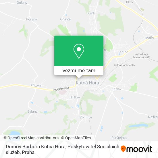 Domov Barbora Kutná Hora, Poskytovatel Sociálních služeb mapa