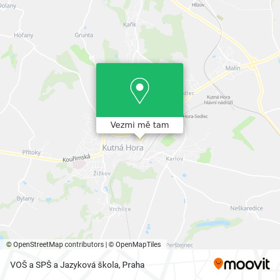 VOŠ a SPŠ a Jazyková škola mapa