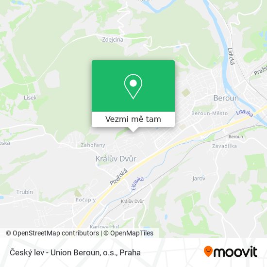 Český lev - Union Beroun, o.s. mapa