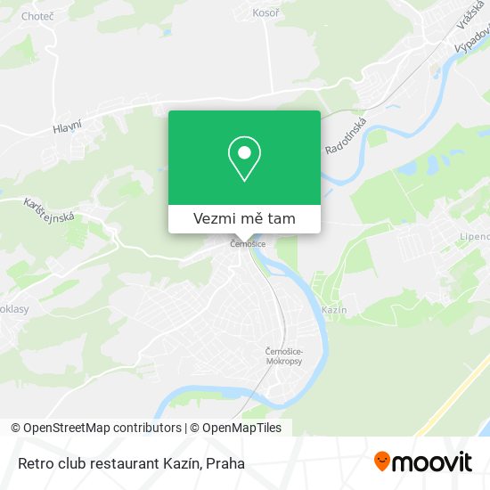 Retro club restaurant Kazín mapa