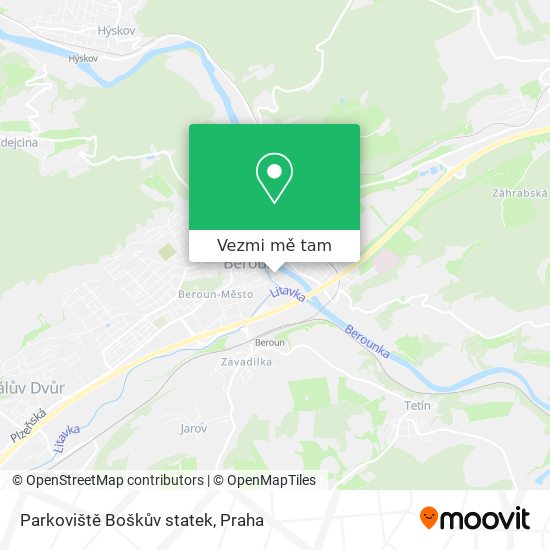 Parkoviště Boškův statek mapa