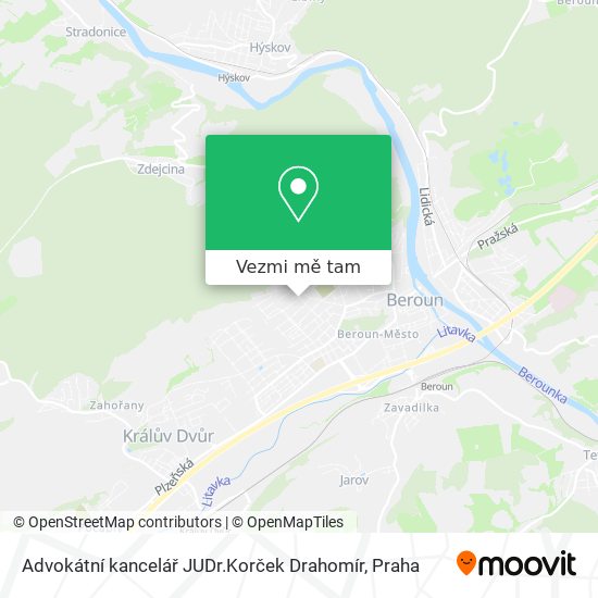 Advokátní kancelář JUDr.Korček Drahomír mapa