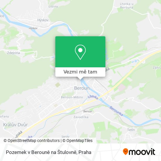 Pozemek v Berouně na Štulovně mapa