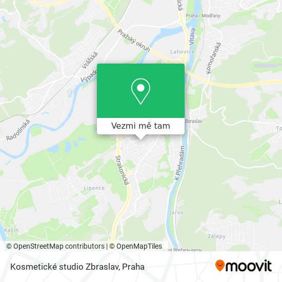 Kosmetické studio Zbraslav mapa