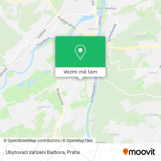 Ubytovací zařízení Barbora mapa