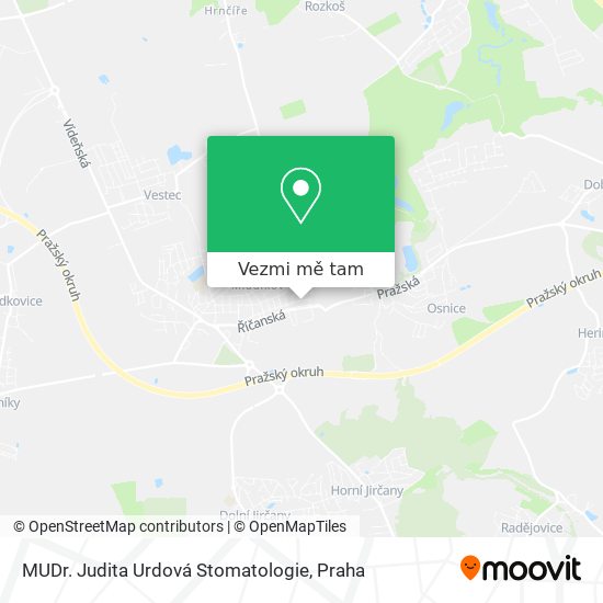 MUDr. Judita Urdová Stomatologie mapa
