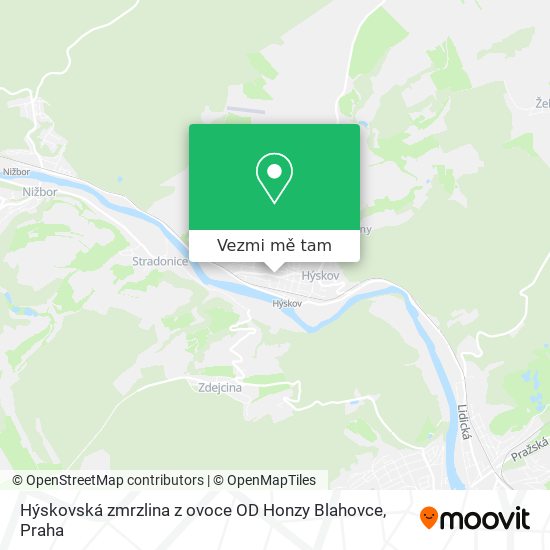 Hýskovská zmrzlina z ovoce OD Honzy Blahovce mapa