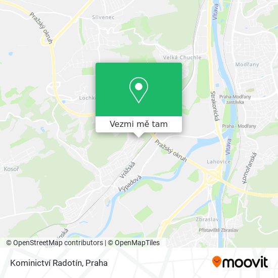 Kominictví Radotín mapa