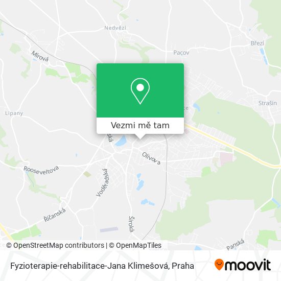 Fyzioterapie-rehabilitace-Jana Klimešová mapa